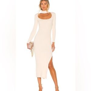 Jonathan Simkhai standard Kenny square neck ribbed sweater dress